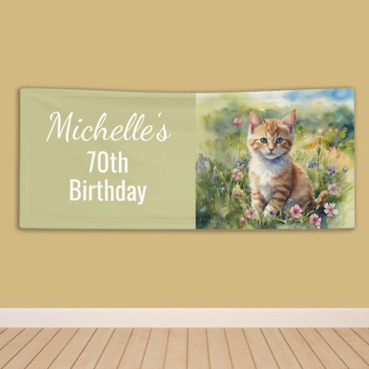 オレンジトラの子猫 70歳の誕生日 横断幕