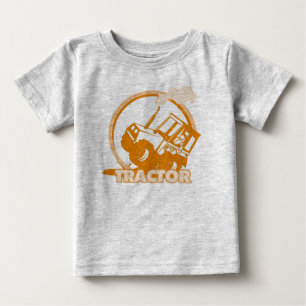 オレンジトラクターの農業機械 ベビーTシャツ