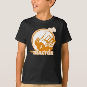 オレンジトラクターの農業機械 Tシャツ