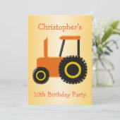 オレンジトラクターバースデーパーティー 招待状 (スタンド正面)