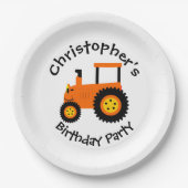 オレンジトラクター紙プレート ペーパープレート (正面)