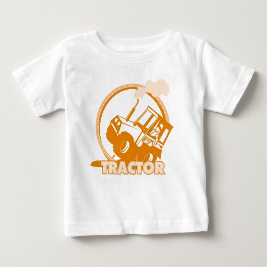 オレンジトラクター農機具 ベビーTシャツ (正面)