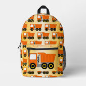 オレンジトラックデザイン パーソナライズされた プリントバックパック (正面)