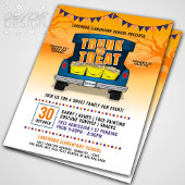 オレンジトランクまたはトリートカートランクハロウィーンイベント チラシ