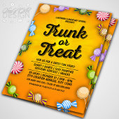 オレンジトランクまたはトリートハロウィーンキャンディフレームイベント チラシ