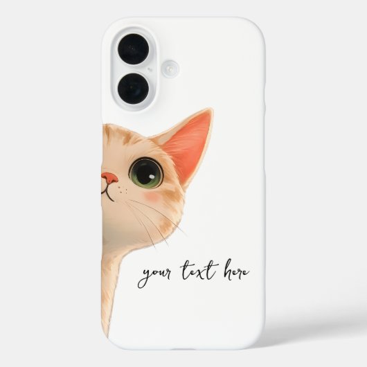 オレンジトラ猫のキュートな顔出し カスタムテキスト Case-Mate iPhoneケース (裏面)