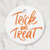 オレンジトリックまたはトリートハンドレタリングハロウィーン フェイバータグ (正面)