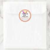 オレンジトリックまたはハロウィーンキャンディパーティーの好意を扱う ラウンドシール (バッグ)