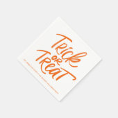 オレンジトリックオアトリートレタリングハローウィンパーティ スタンダードカクテルナプキン (角)