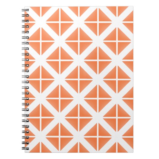 オレンジトレンディー三角形パターン ノートブック (正面)