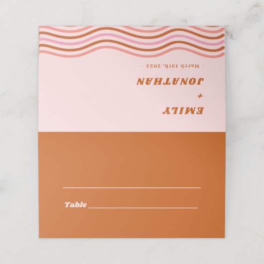 オレンジトロピカルディスコ結婚ズ プレイスカード (外部開封)