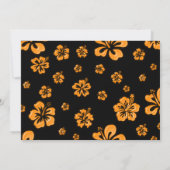 オレンジトロピカルハイビスカスフローラブラック招待状 招待状 (裏面)