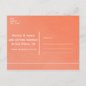 オレンジトロピカルパームツリー&プルメリア保存日 案内ポストカード (裏面)