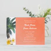オレンジトロピカルパームツリー&プルメリア招待状 招待状 (スタンド正面)