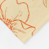 オレンジトロピカルフローラレトロ夏 フリースブランケット (角)