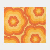 オレンジトロピカルフローラ春夏 フリースブランケット (正面(横))