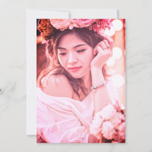 オレンジトロピカル40th誕生日招待状 招待状 (裏面)