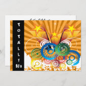 オレンジトータル80年代のレトロパーティの招待状 招待状 (正面/裏面)