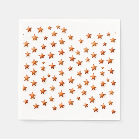 オレンジトーンスターズ:バースデーパーティナプキンズ スタンダードカクテルナプキン (正面)