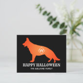 オレンジドイツシェパードハッピーハローウィンファミリー名 シーズンポストカード (スタンド正面)