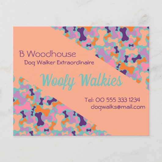 オレンジドッグ骨デザイン業務用文房具フライヤー チラシ (正面)