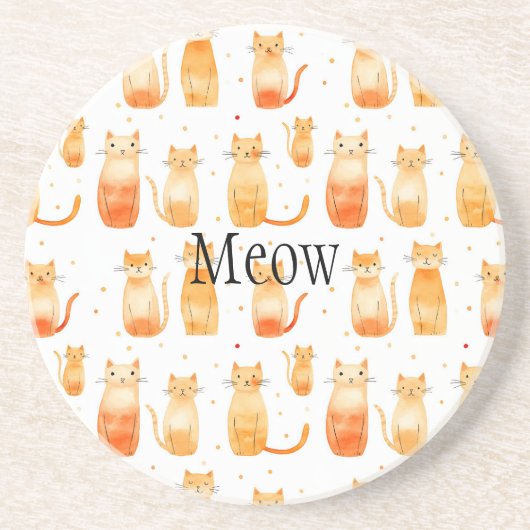 オレンジドット&キャッツミディアム抱き枕 コースター (正面)