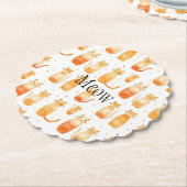 オレンジドット&キャッツミディアム抱き枕 ペーパーコースター (アングル)