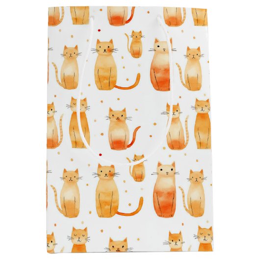 オレンジドット&キャッツミディアム抱き枕 ミディアムペーパーバッグ (正面)