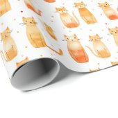 オレンジドット&キャッツミディアム抱き枕 ラッピングペーパー (ロールコーナー)