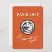 オレンジドミニカ共和国パスポ結婚ート 招待状 (裏面)