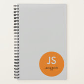 オレンジドミニマルットイニシャルグレーアポイントメント プランナー手帳 (正面)