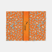 オレンジドミパーソナライズされたノの名前 フリースブランケット (正面(横))