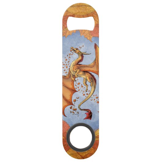 オレンジドラゴンの秋のファンタジーアート スピード栓抜き (正面)