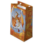 オレンジドラゴンの秋のファンタジーアート スモールペーパーバッグ (裏面アングル)
