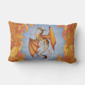 オレンジドラゴンの秋のファンタジーアート ランバークッション (裏面)