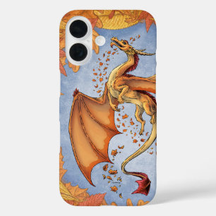 オレンジドラゴンの秋の自然ファンタジーアートケースマ iPhone 16ケース