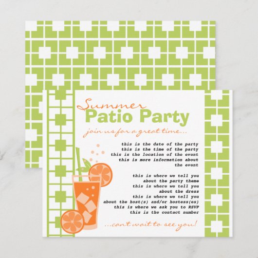 オレンジドリンク 招待状 (正面/裏面)