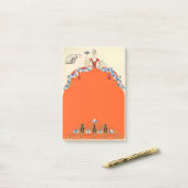 オレンジドレスの婦人、ファッション衣装化粧家 ポストイット (デスク上)