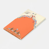 オレンジドレスの婦人、ファッション衣装化粧家 ポストイット (アングル)