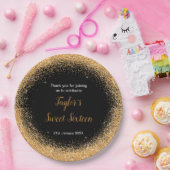 オレンジドレフェイクスグリッタースウィート16誕生日 ペーパープレート (パーティー)