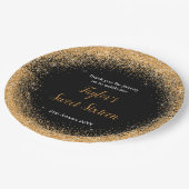 オレンジドレフェイクスグリッタースウィート16誕生日 ペーパープレート (アングル)