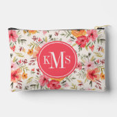 オレンジドードルガーデンフラワーパターン アクセサリーポーチ (裏面)