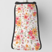 オレンジドードルガーデンフラワーパターン ゴルフヘッドカバー (回転90)