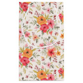 オレンジドードルガーデンフラワーパターン スモールペーパーバッグ (裏面)