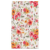 オレンジドードルガーデンフラワーパターン スモールペーパーバッグ (正面)