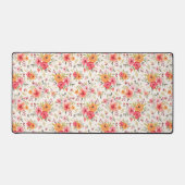 オレンジドードルガーデンフラワーパターン デスクマット (正面)