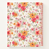 オレンジドードルガーデンフラワーパターン ノートブック (裏面)