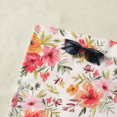 オレンジドードルガーデンフラワーパターン ビーチタオル (インサイチュ)