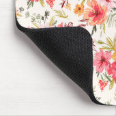 オレンジドードルガーデンフラワーパターン マウスパッド (コーナー)