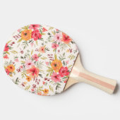 オレンジドードルガーデンフラワーパターン 卓球ラケット (横)